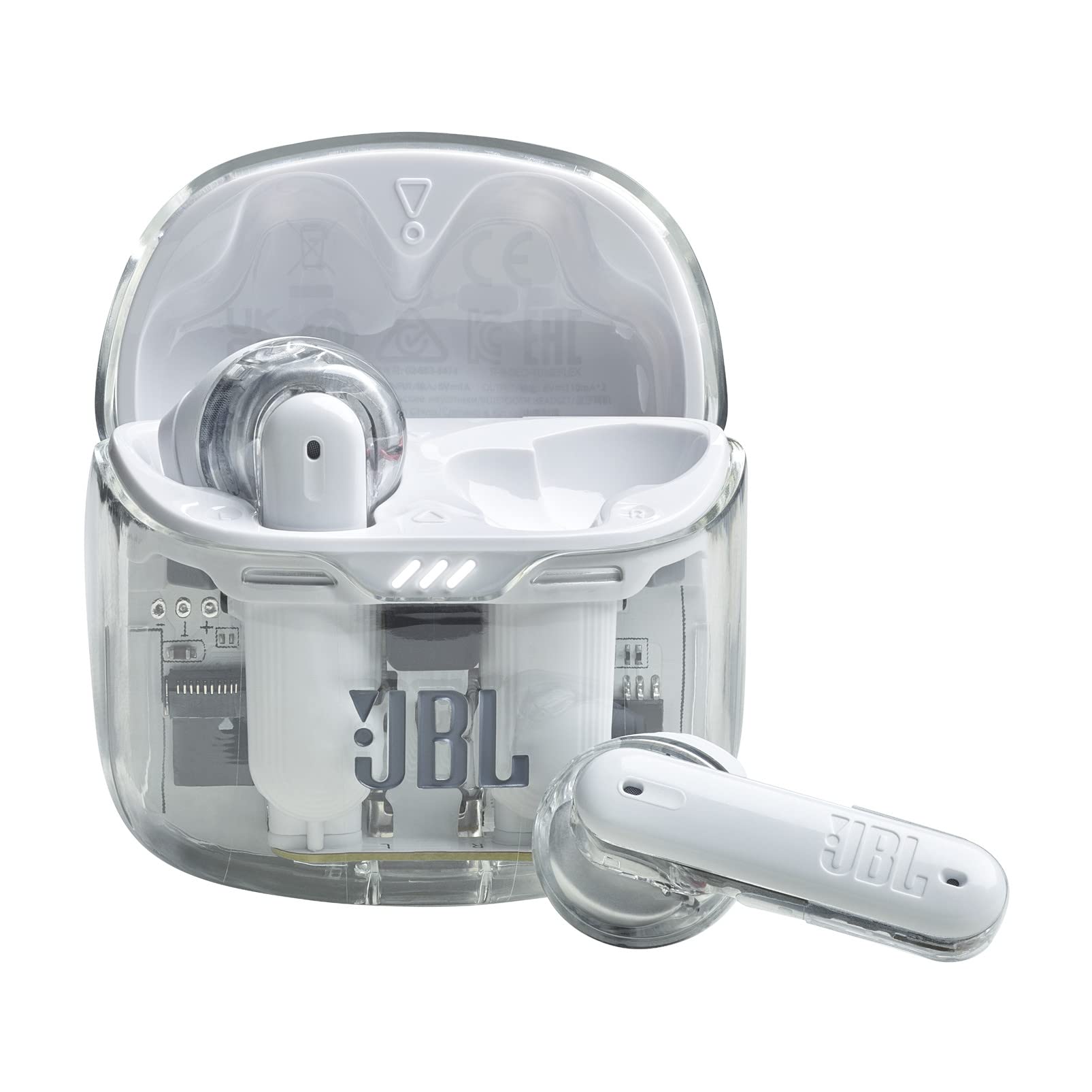 最安値挑戦中 JBL TUNE FLEX GHOST ワイヤレスイヤホン bluetooth 2ウェイ装着/ノイズキャンセリング/IPX4/ホワイト/JBLTFLEXGWHT