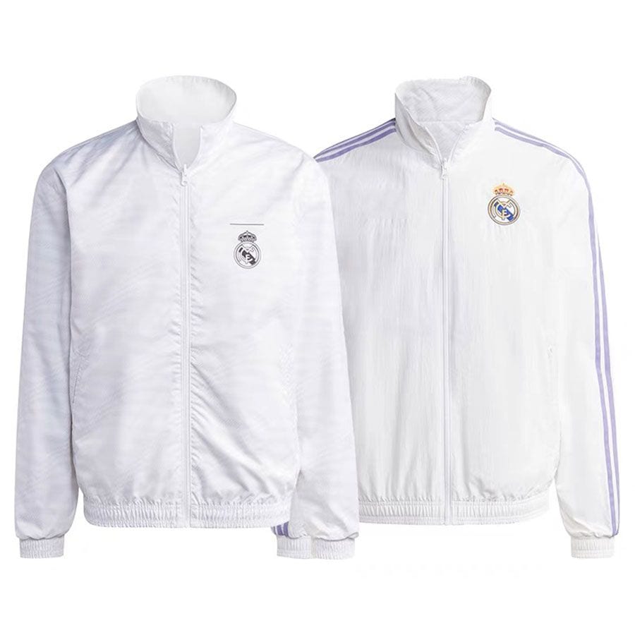 2223 レアルマドリード トレーニングユニフォーム 外観ユニフォーム メンズ 長袖ジャケット 両面ウインドブレーカー サッカーユニフォーム 秋冬スポーツウェア