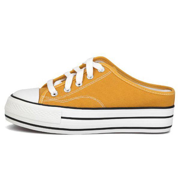 女性用ミュールスニーカーヒール高めの単靴スニーカー SSS145