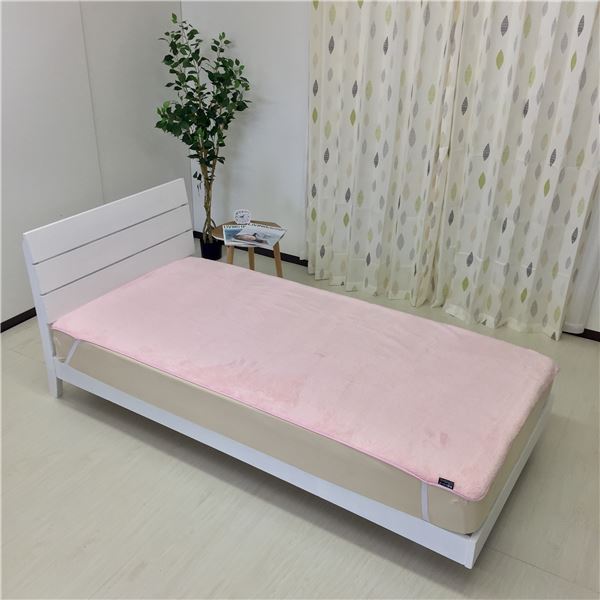 敷パッド 寝具 シングル 約100x200cm ピンク 吸湿発熱 薄型 もこもこ シープタッチ