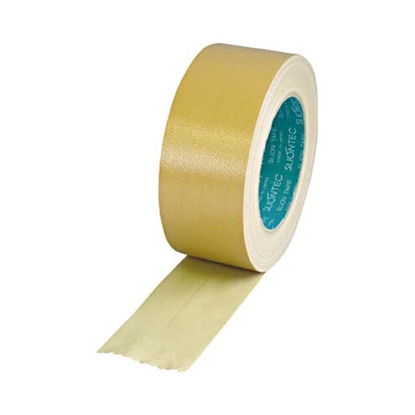 （まとめ）スリオンテック 養生用布粘着テープ 25mm ブラウン 1巻[x10]