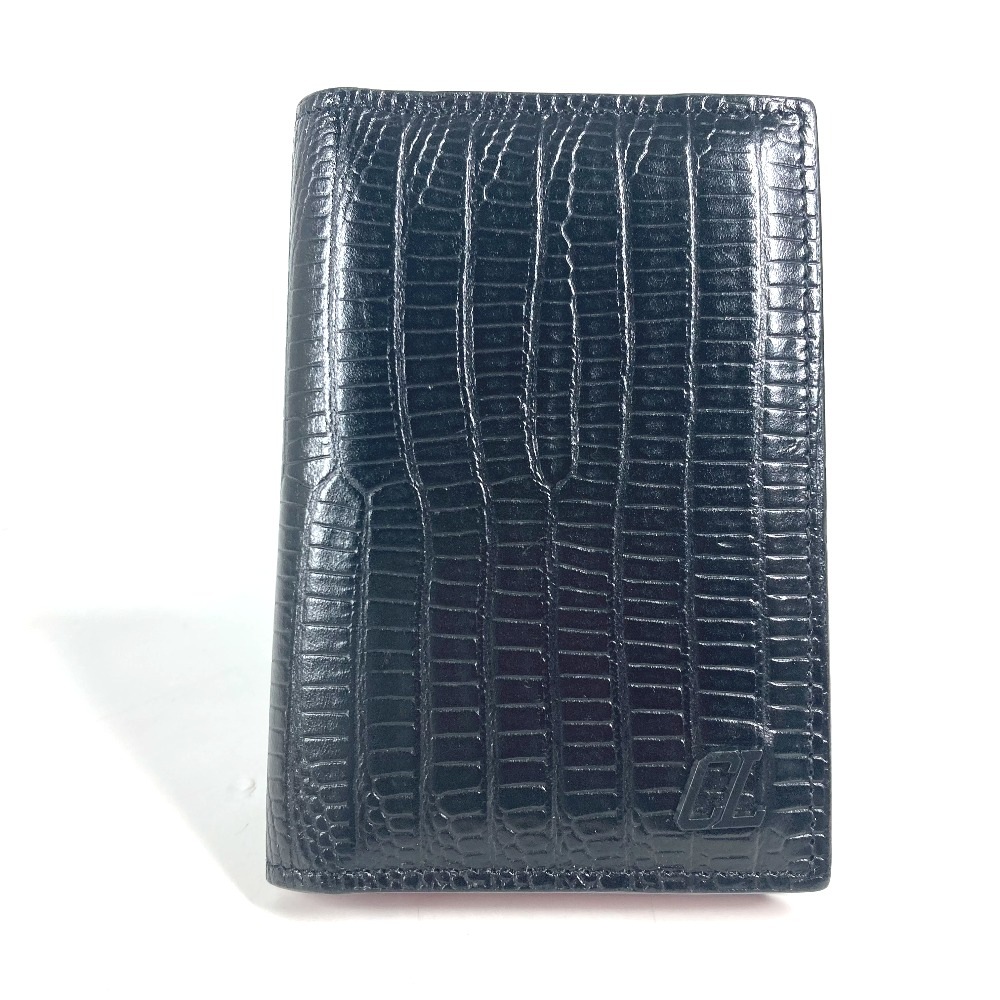 カードケース CL ロゴ 名刺入れ パスケース 2つ折り レザー ブラック