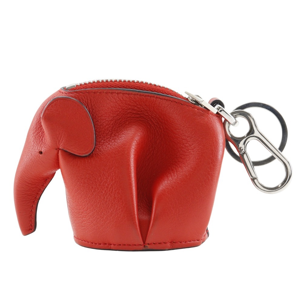 エレファント バッグチャーム 199.30.N96 コインケース レザー 赤 ユニセックス 中古品 A-ランク