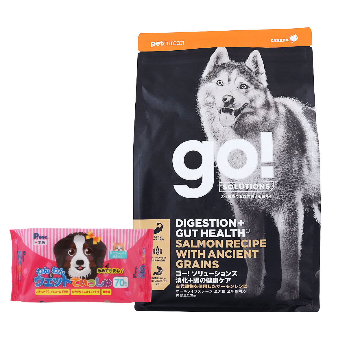 GO! ゴー ソリューションズ 消化+腸の健康ケア 2.3kg【わんわんウエットてぃっしゅ1個付き】