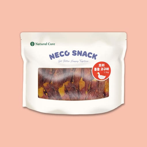 【韓国公式】ナチュラルコア 天然おやつ ネコスナック 鴨のコロコロ さつまいも 1kg 1個 大容量