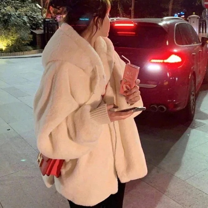 ふわふわラムズウールコート コート ゆったり着痩せ ブルゾンノーカラーコート人気ボアアウターキルティングアウター