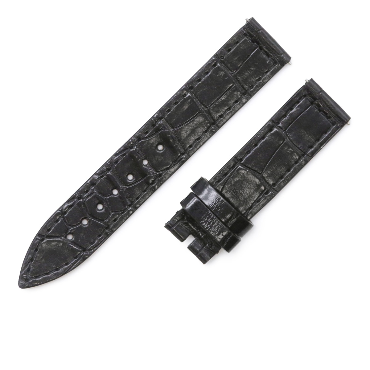 ロングアイランド 900/902用 クロコバンド レディース 未使用 純正 替え ベルト シャイニー 16mm 黒 3年保証