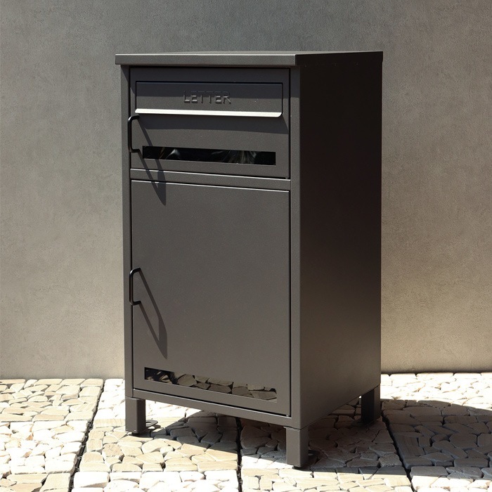 宅配ボックス付ポスト Gioele ジョエレ PBX-047 ダークグレー