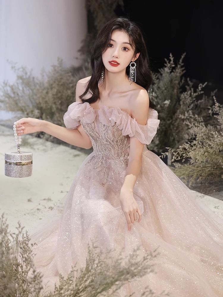 ドレス イブニングガウン2024新しいパーティースリムなディナーイブニングガウン