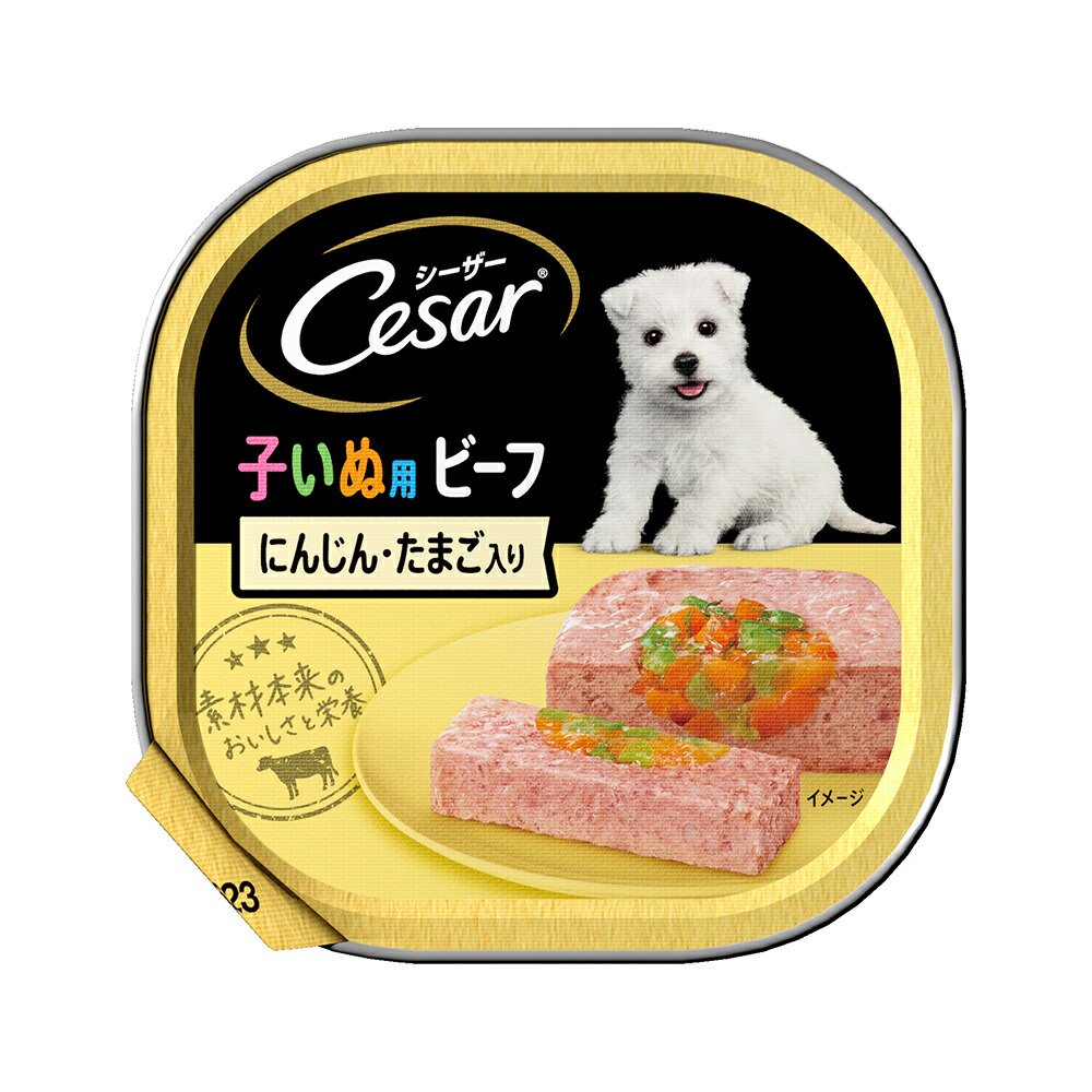 シーザー　子いぬ用　ビーフ　にんじん・たまご入り　１００ｇX９６　ドッグフード　子犬　ＣＲＣ45―08―45―20―00