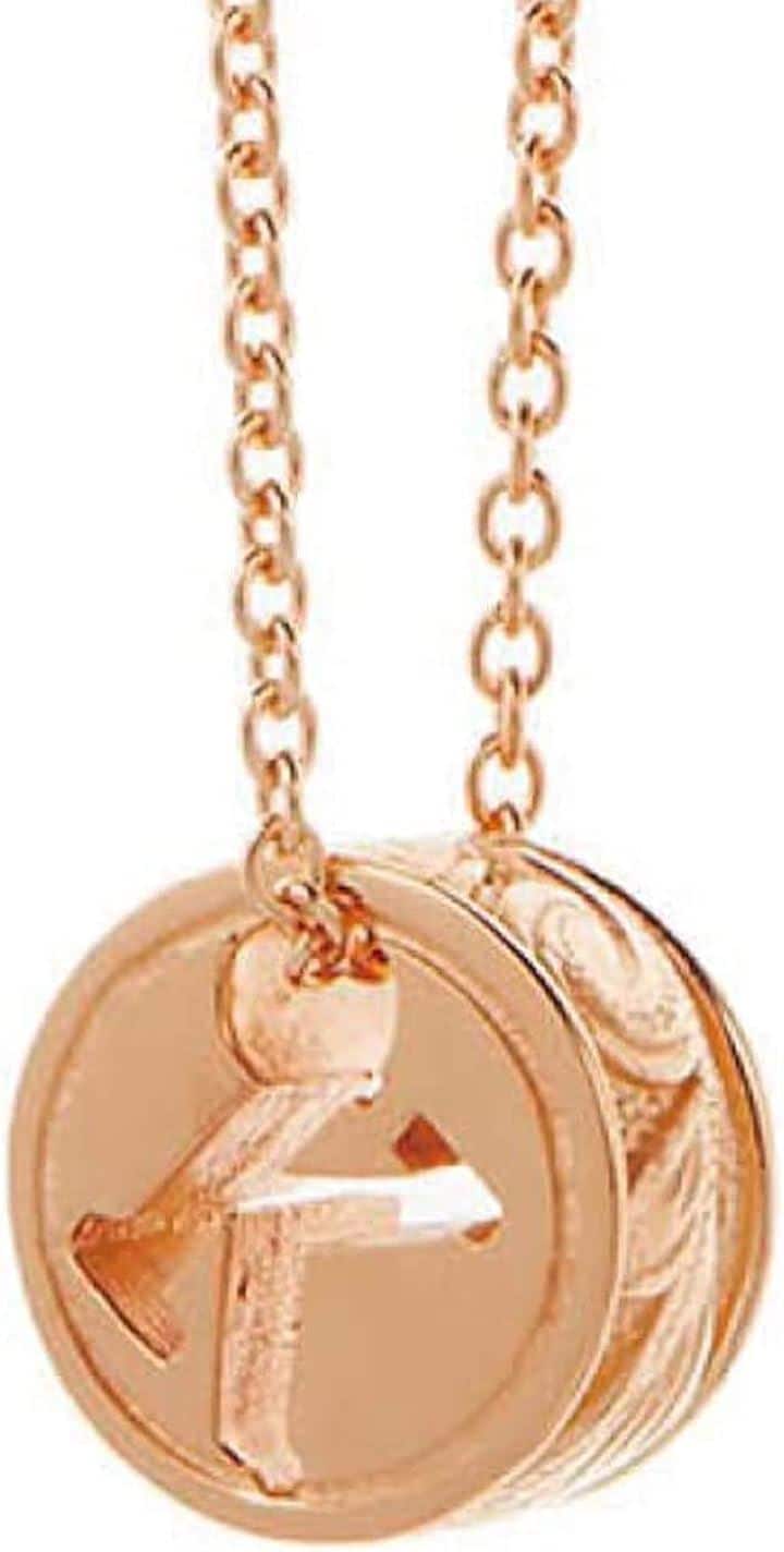 ハワイアンジュエリー イニシャル ネックレス ピンクゴールド/K 金属アレルギー対応 レディース(K)