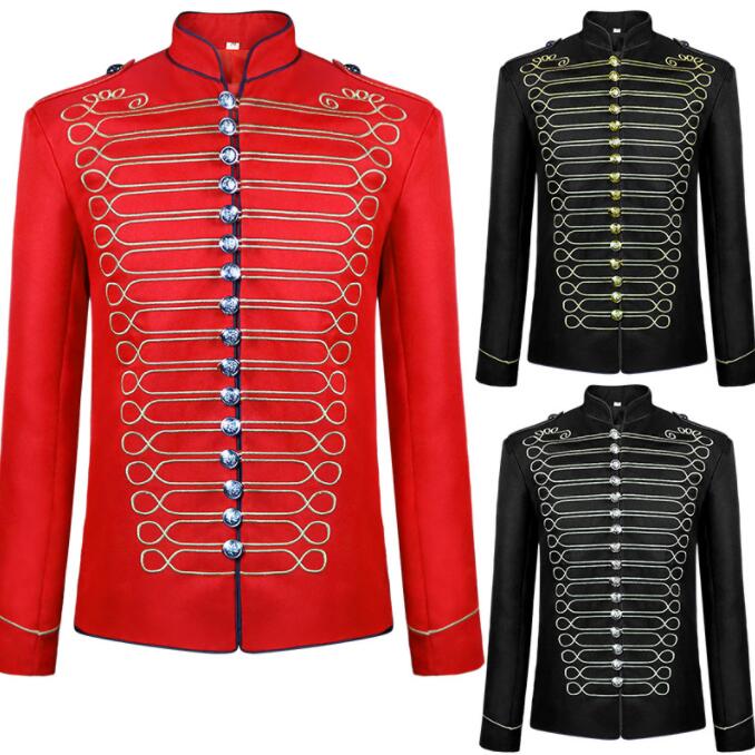 メンズジャケット 王子様コスチューム 舞台衣装 メンズ礼服 欧風 ヨーロッパ風 刺繍 王様 王族服 貴公子 公爵 貴族 コスプレ バンド ステージ衣装 お芝居 舞台劇 余興 ハロウィンパーティー イベ