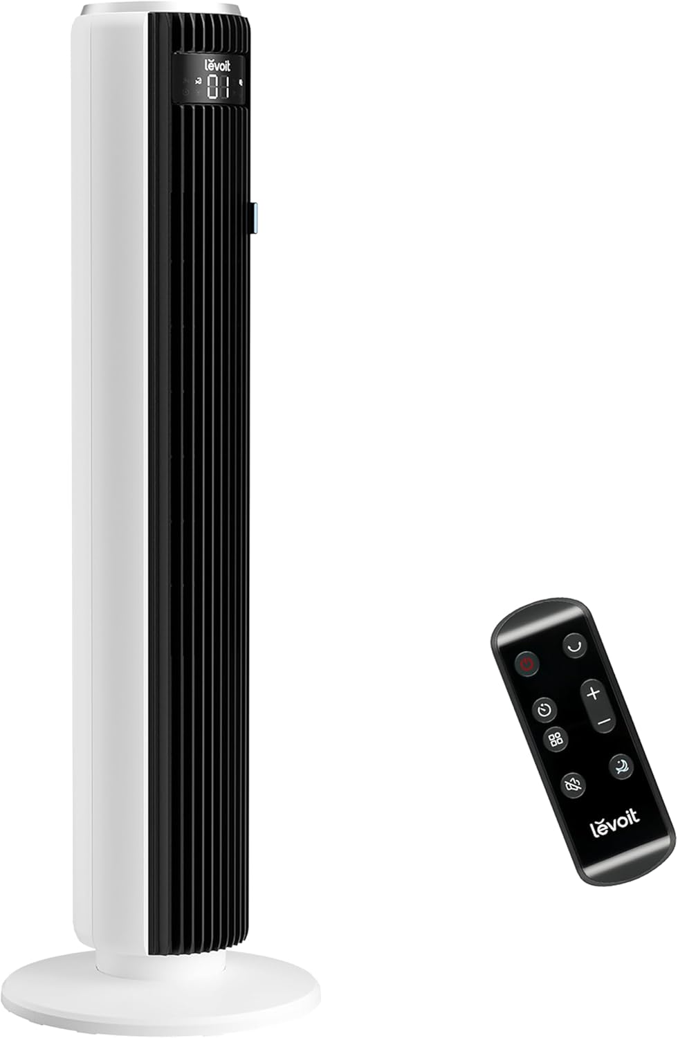 【節電対策】Levoit (レボイト) 扇風機 タワーファン 静音 DCモーター 羽なし 送風機 省エネ 左右90自動首振り 上下風向き60調整可 温度センサー付き 自動風量調節 12時間タイマー