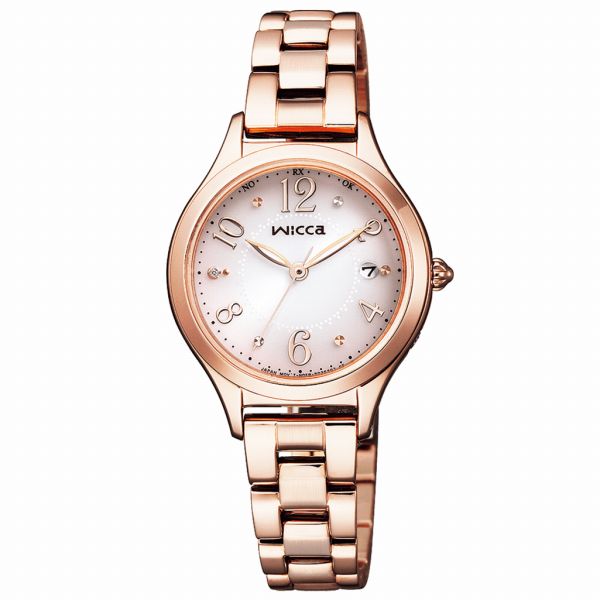 取寄品 正規品 CITIZEN シチズン ウィッカ KS1-261-91 wicca ラウンドフェイス 日付カレンダー レディース腕時計