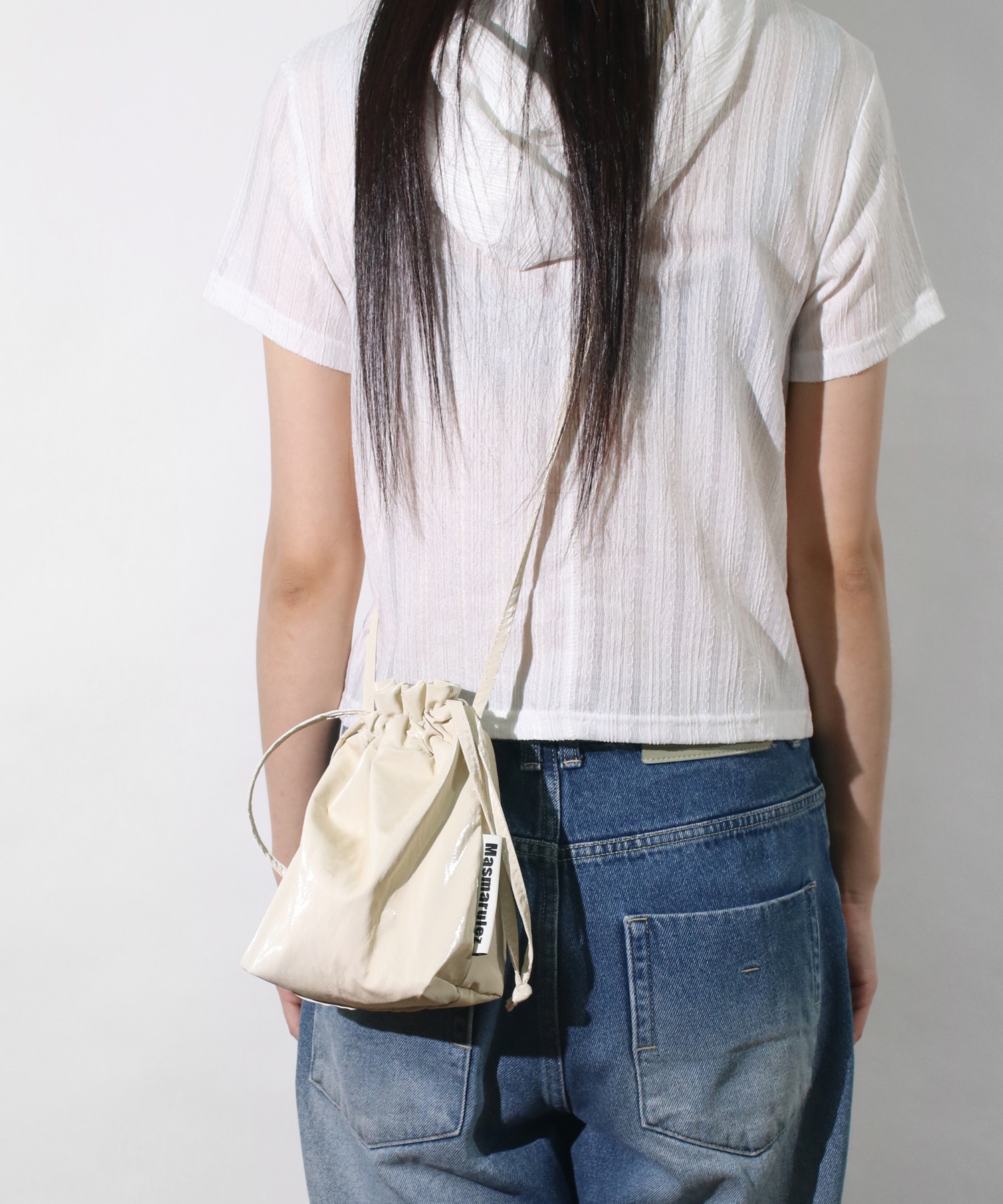 MASMARULEZ ストリングクロスバッグ _ グリッターベージュ