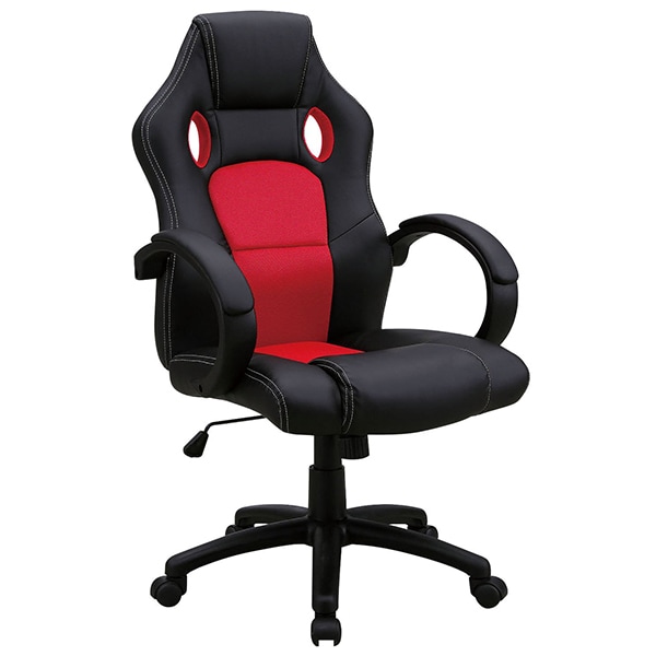 サンコウ 0015732 ロックII オフィスチェアー BK/RED メーカー直送