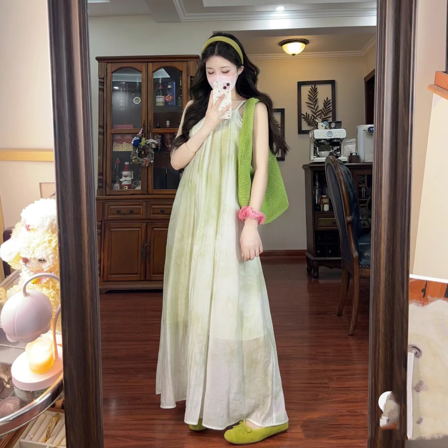 女性用フレンチサスペンダードレス2024年夏芸術的ハイエンドルーズスリム妊婦ノースリーブロングスカート