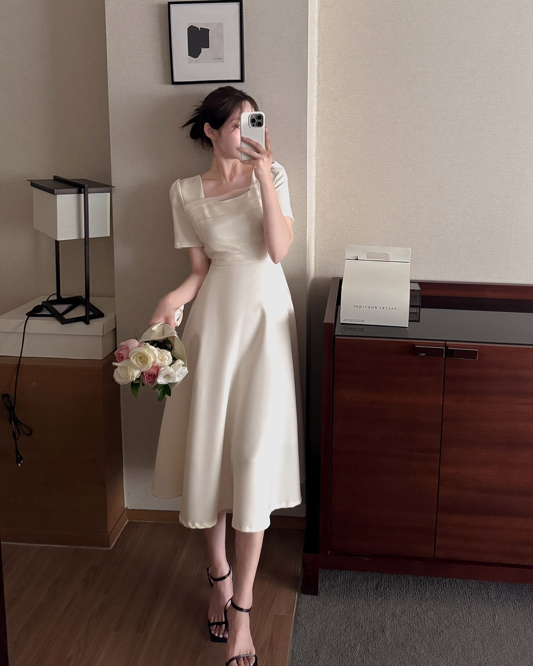 インニューハーフシフォンワンピース韓国ファッション レディース