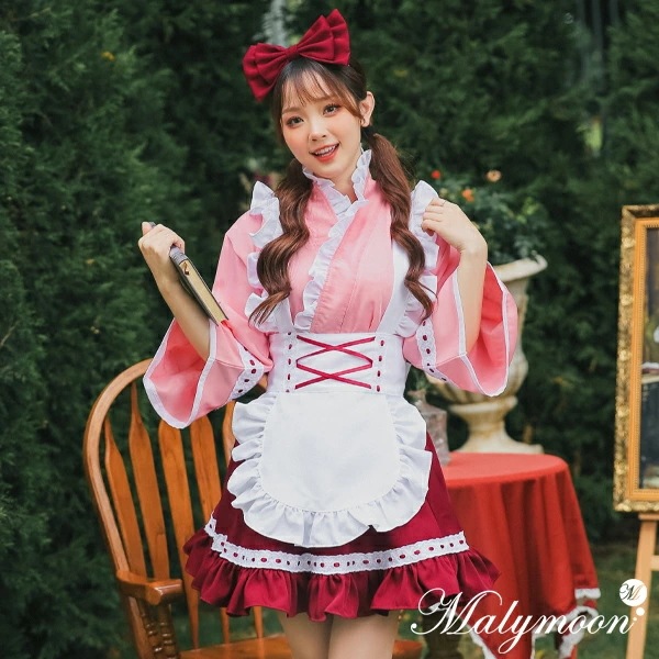 コスプレ メイド メイド服 エプロン 高級完全受注オーダー セクシー 可愛い 大きいサイズ ピンク 女性 大人 レディース ワンピース コスチューム 可愛いコスプレ 受注オーダー カスタマイズ Mal