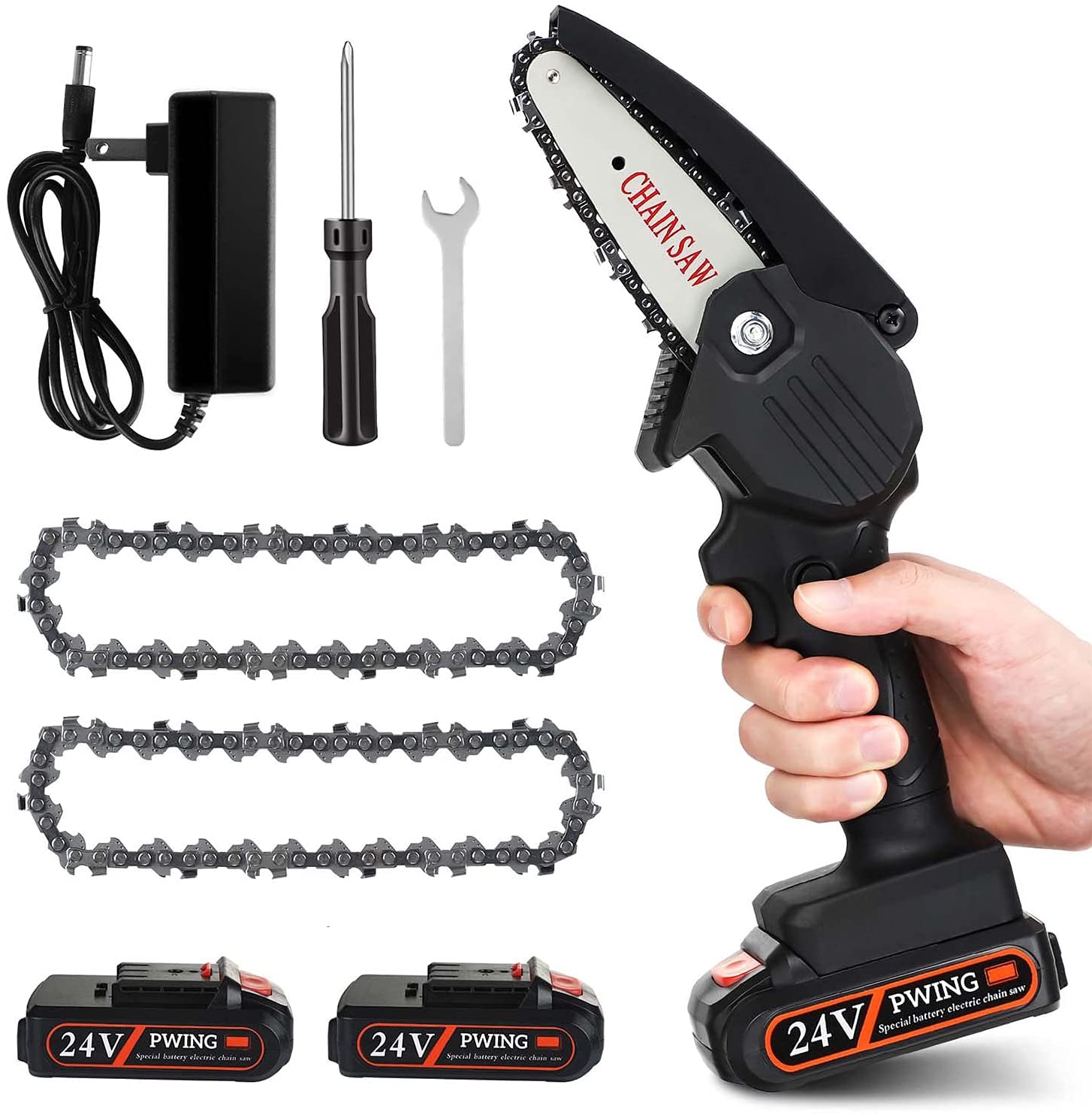 チェーンソー 電動ミニチェーンソー マキタ18Ｖバッテリー適用　充電式 木工切断 枝切り DIY 電動ノコギリ