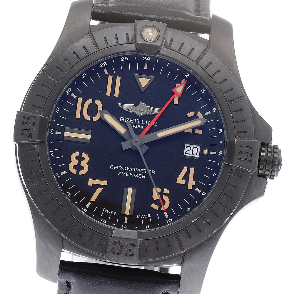 ブライトリング BREITLING V32395 アベンジャー GMT 45 ナイトミッション 自動巻き メンズ 良品 保証書付き_877857【中古】