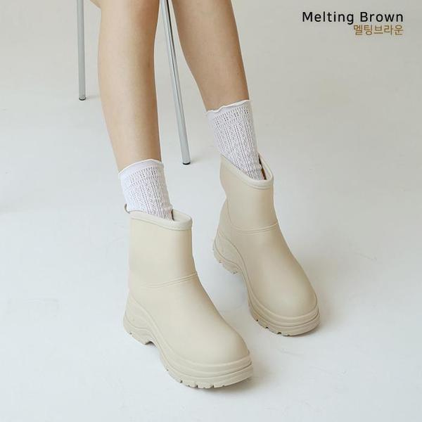 女性用ショートレインブーツ 長靴 梅雨シューズ S49