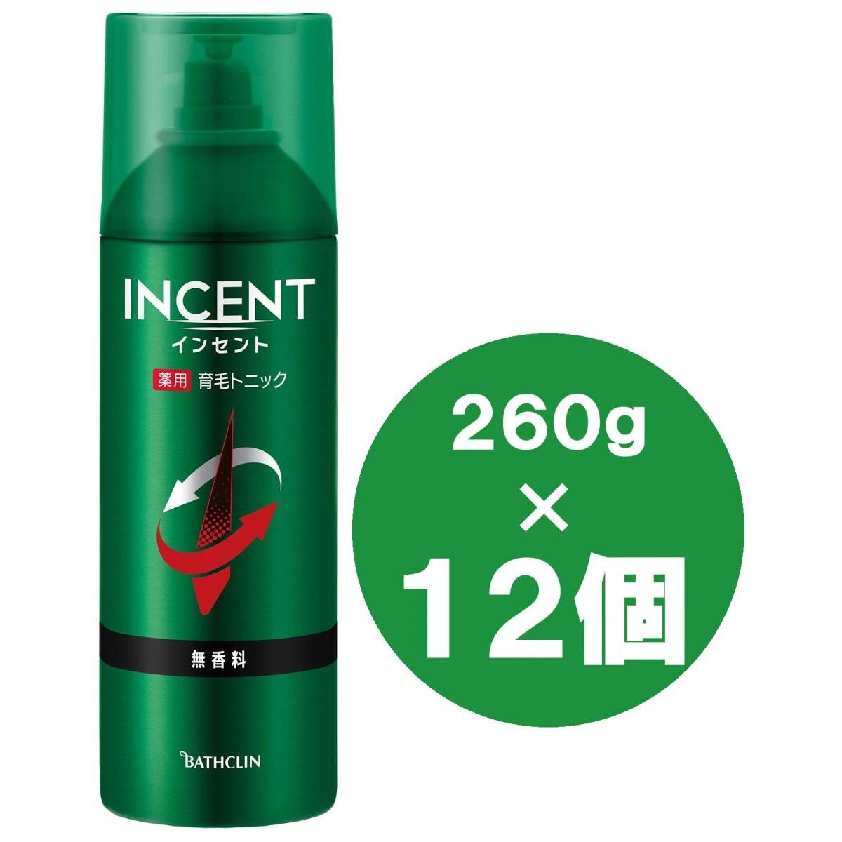 【まとめ買い】バスクリン　インセント　薬用育毛トニック　無香料 260ｇ×12個