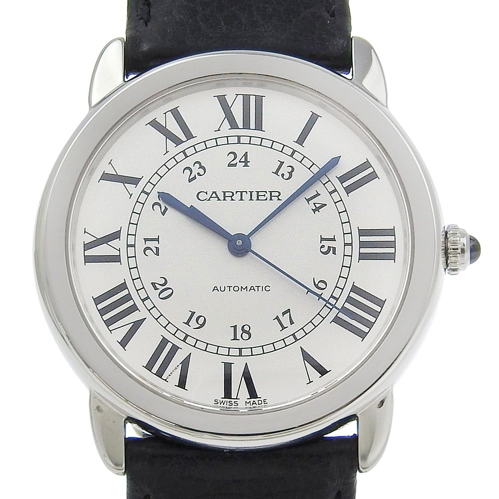 ロンドソロ WSRN0021 腕時計 ステンレススチール 型押しレザー 自動巻き メンズ シルバー文字盤 中古品 A-ランク 214,000円