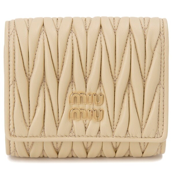 ミュウミュウ 三つ折り財布 ソイグリーン 5MH033 AFPP F0K57 TRI FOLD WALLET SOY GREEN 並行輸入品