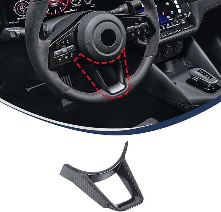 日産 フェアレディZ RZ34 2022～2025に適用 インテリアパネル ステアリングパネル カバー ハンドル パネルカバー ステアリングカバー カーボンファイバー素材 (カーボン調)