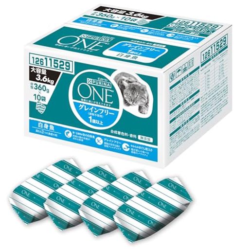 ピュリナ ワン キャット ドライ グレインフリー1歳以上 白身魚 3.6KG(360GX10袋入)