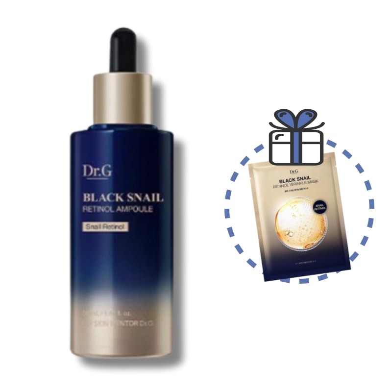 [マスクパック贈呈]ブラック スネイル レチノール アンプル 50ml+GIFT レチノール リンクル マスクパック 2枚