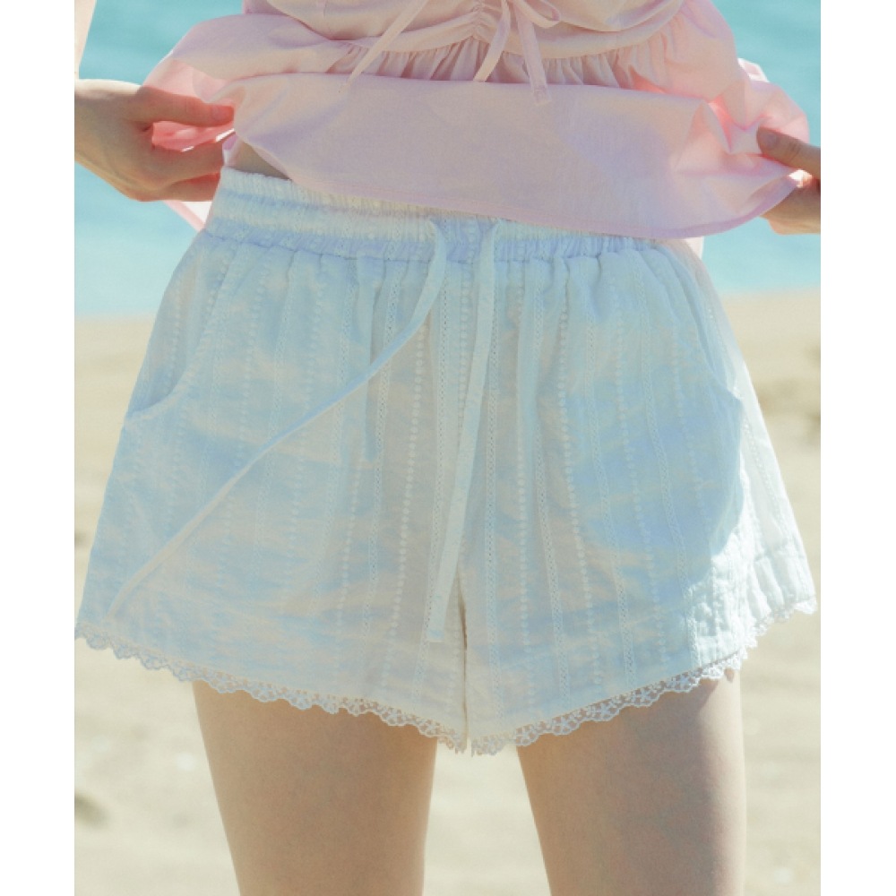 レターフロムムーンコージーレースバンディングショーツ (ホワイト) 13,860円