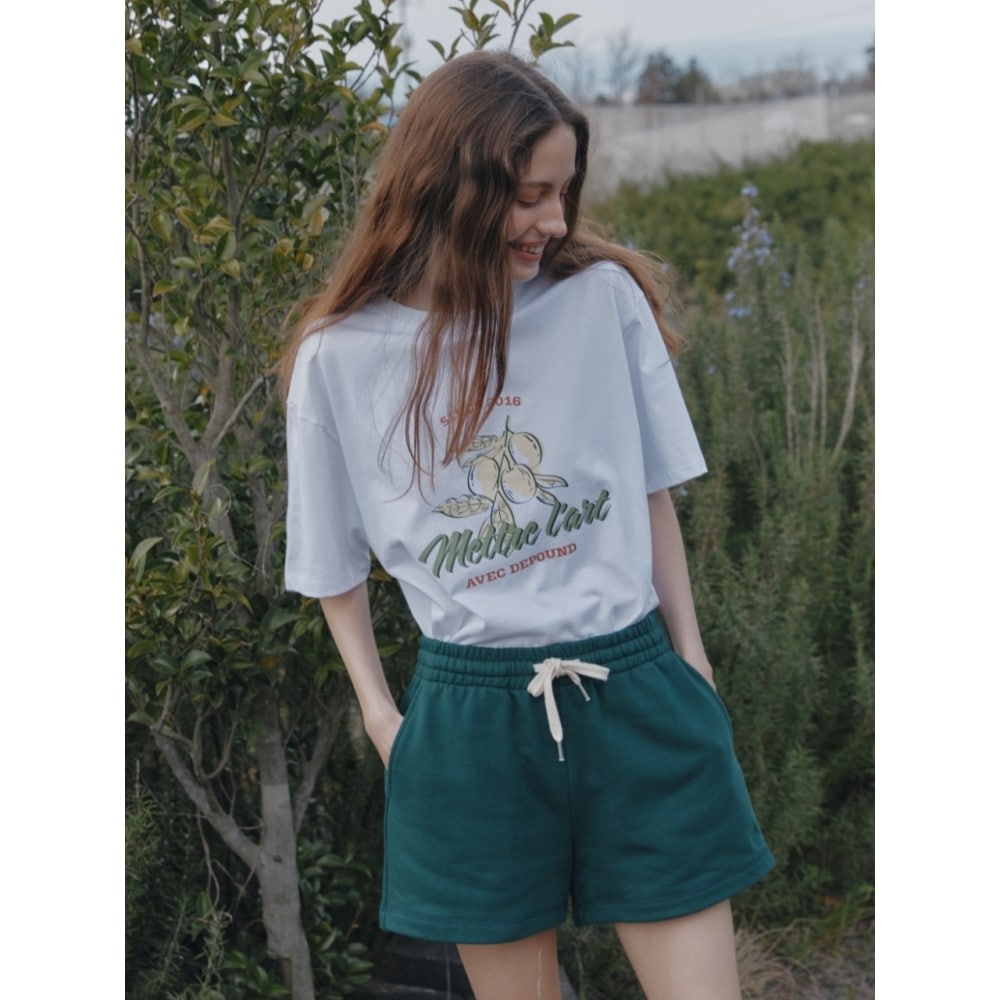 デパウンド DPDW スウェットショーツグリーン