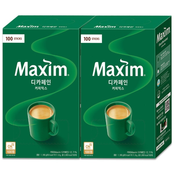 【マキシム】 デカフェコーヒーミックス 100TX2　インスタントコーヒー　韓国コーヒー