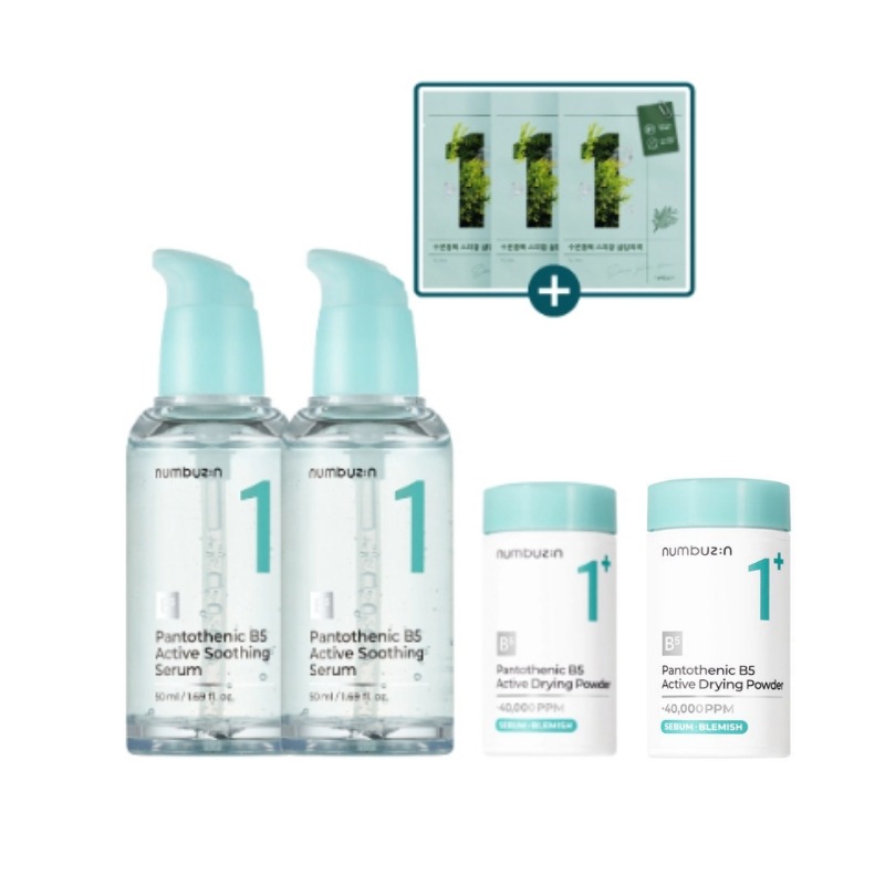 [SET]1番 ガルバニックパントテン酸スージングセラム, 50ml.2個+1番 かけるパントテン酸スキンパウダー7g2個+1番 水分たっぷりスパ光森林浴パック(3枚) 7,521円