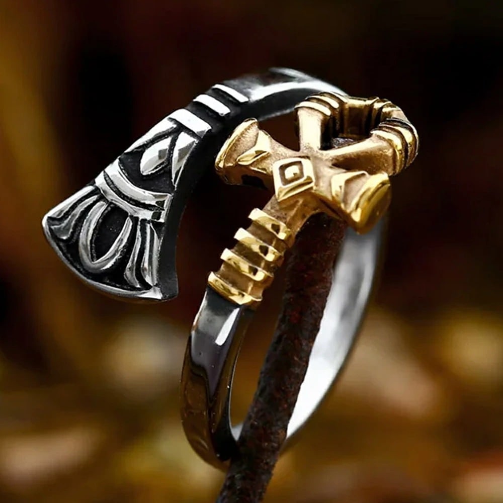 ゴールドアンククロス ステンレスリング（ZRO025）指輪 12号-33号 十字架 フリーサイズ 調整可能 男性 女性 プレゼント 親指 人差し指 中指 薬指 小指 r1166xxxxxxxx