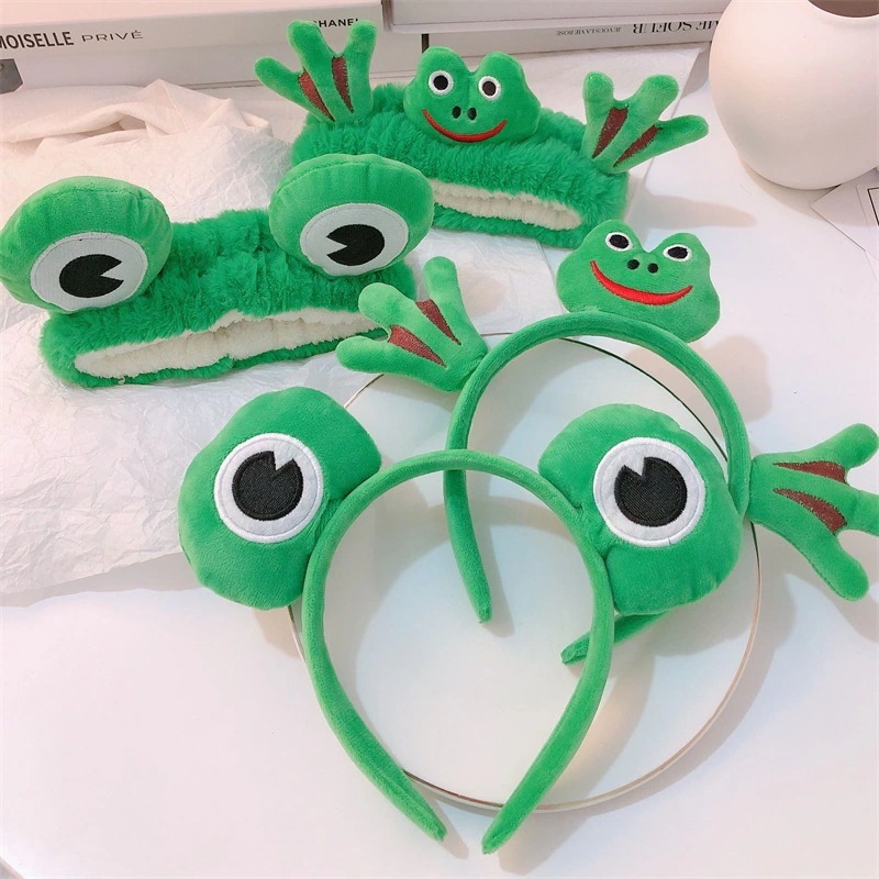 秋と冬のかわいいカエルのヘッドバンドヘッドバンド女性の帽子大きな目洗顔ノンスリップ面白いヘッドバンドヘア 5,384円