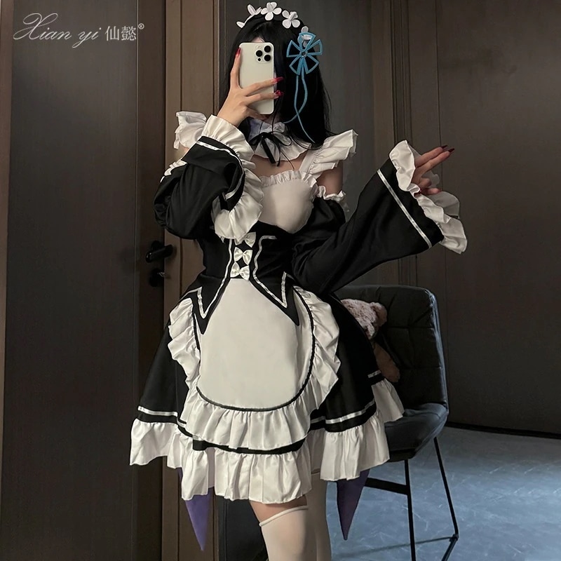 メイド服 ゼロから始める異世界生活ラムレムコス服二次元アニメ衣装女 セクシーランジェリー 制服 セットアップ レディース エロいコスプレ 下着 セクシーエロ コスチューム アダルトグッズ