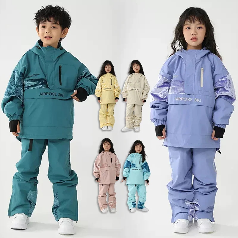 スノーボード ウェア キッズ 上下セット セットアップ スノボウェア スキーウェア 女の子 男の子 子供 ジャケット ロングパンツ 切り替え 子どもウェア