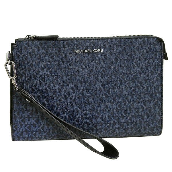 マイケルコース バック メンズ クラッチバッグ アウトレット ネイビー 37U2LCOU6B-068 MICHAEL KORS