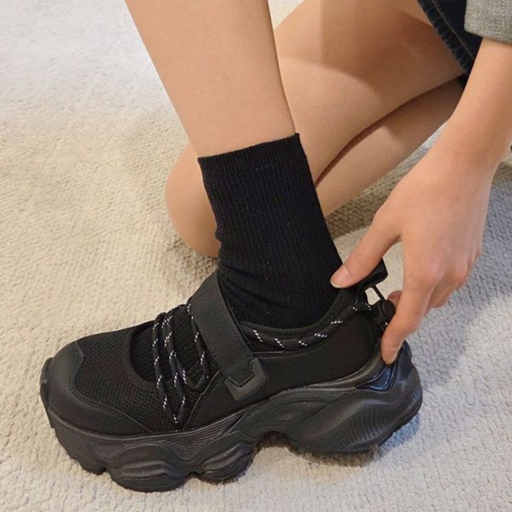 [Ninas Paris] メッシュコンビオープンラインベルクロスニーカー