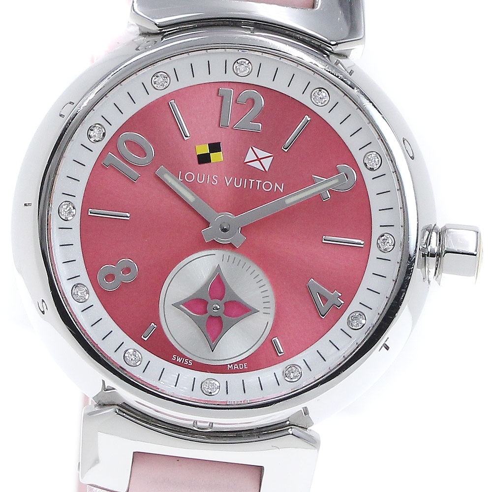 ルイ・ヴィトン LOUIS VUITTON Q1M02 タンブール ラブリーカップ 12Pダイヤ クォーツ レディース 箱・保証書付き_860357【中古】