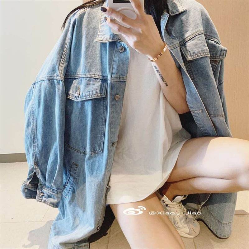 デニム ジャケット アウター Gジャン 袖なし 長袖 襟付き 前開き シンプル カジュアル 大人 かっこいい 大人女子 こなれ感 ラフ 無地 春 秋 10代 20代 30代 40代 レディース 大人可