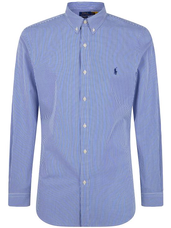 POLO RALPH LAUREN Men Long Tops 710 928 254 007 098 BLUE WHITE HAIRLINE STRIP