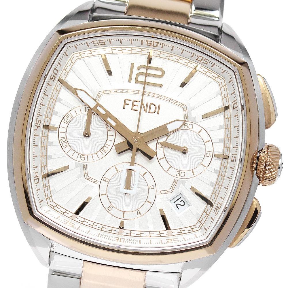 フェンディ FENDI 22400L-444 メメント デイト クロノグラフ クォーツ メンズ 良品 _862028【中古】