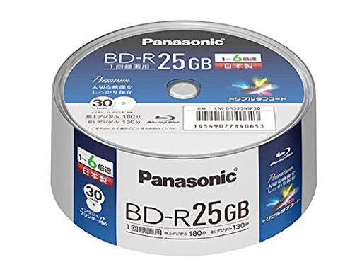 6倍速BRディスク片面1層25GB(追記)スピンドル30枚 LM-BRS25MP30