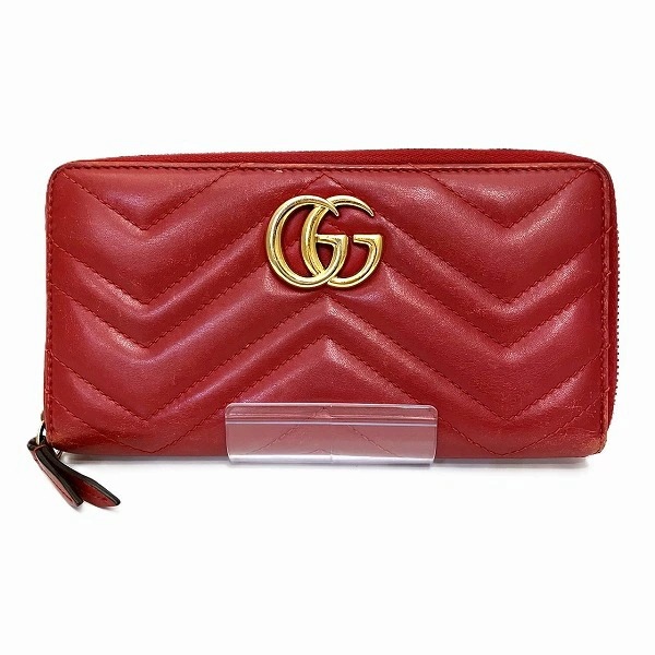 グッチ GGマーモント 443123 ラウンドファスナー 長財布 レディース 【中古】