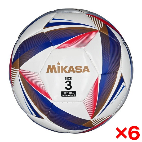 6個セット FT329D-W レジャー用サッカーボール 3号 ホワイト