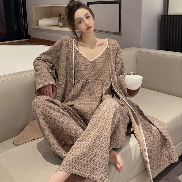 高級感 ルームウェア 3点セットアップ 2色